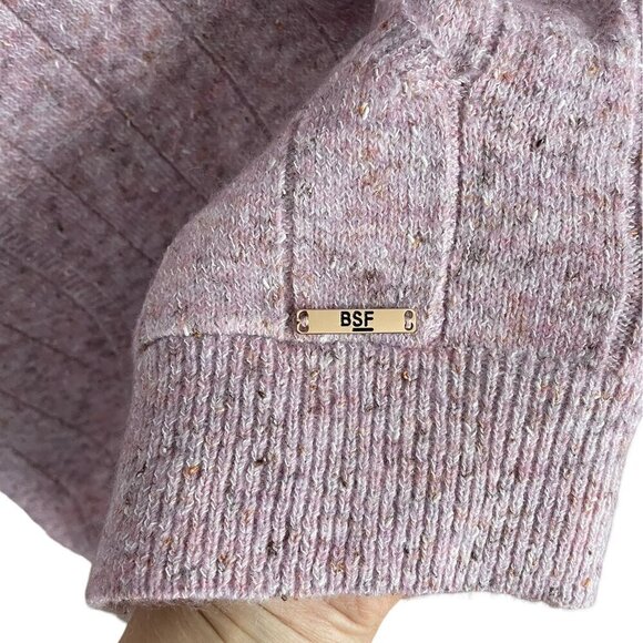 SAN FRANSISCO Like New Light Pink Sweater Pearl-Like Buttons Kangaroo Pocket Med - Picture 8 of 16